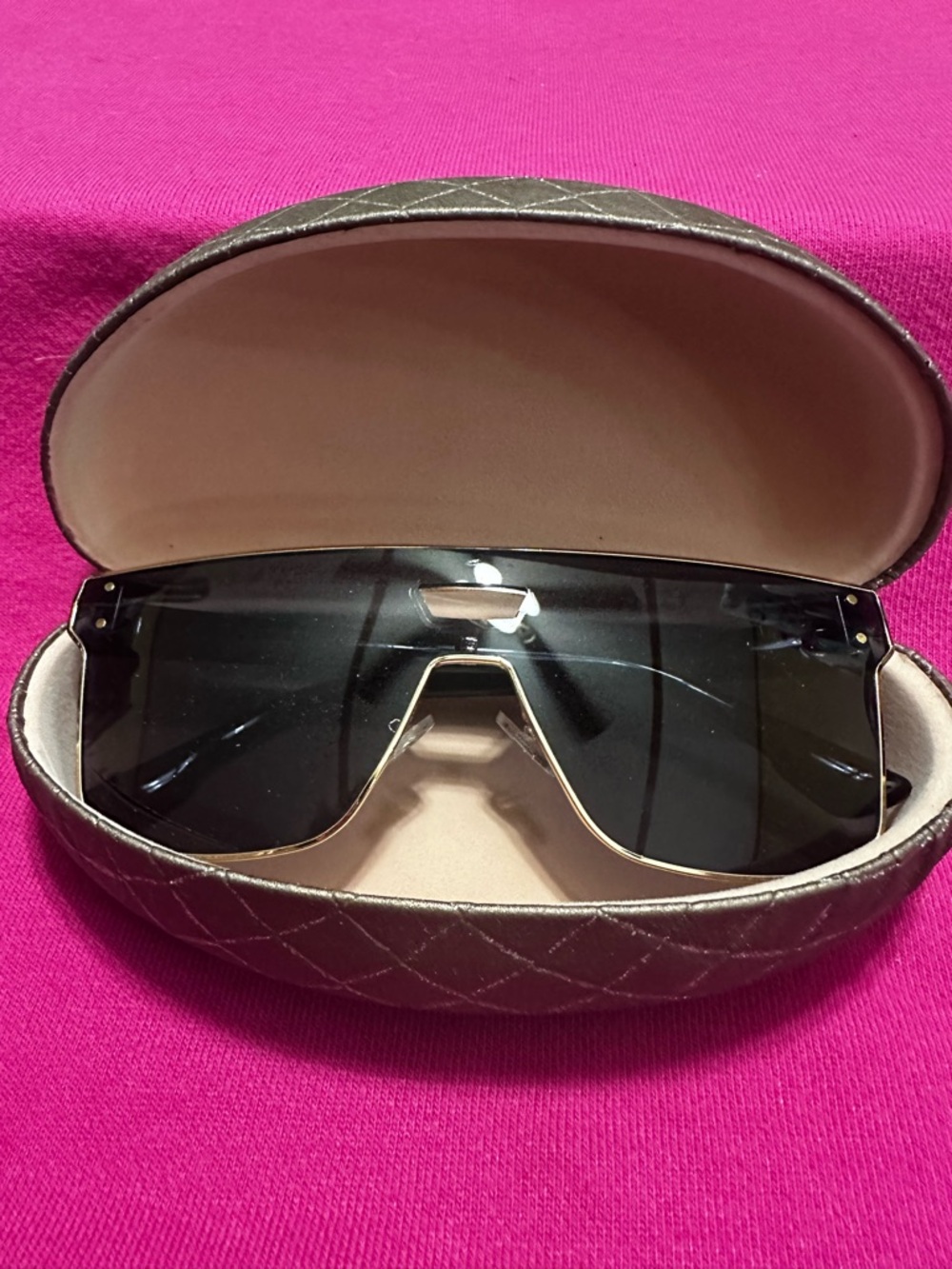 Women’s Shield Sunglasses with Black Lenses